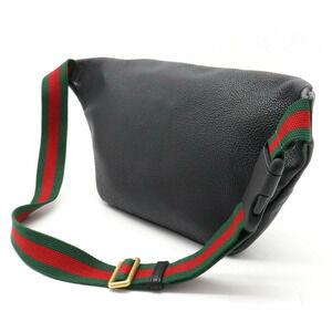 Gucci Leather Clutch Belt Sherry Waist Black Pouch Bag Body Black